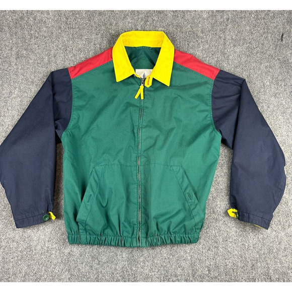 Vintage London Fog Youth Size L Large 14-16 Red Green Blue Zip Up Jacket - Picture 1 of 7